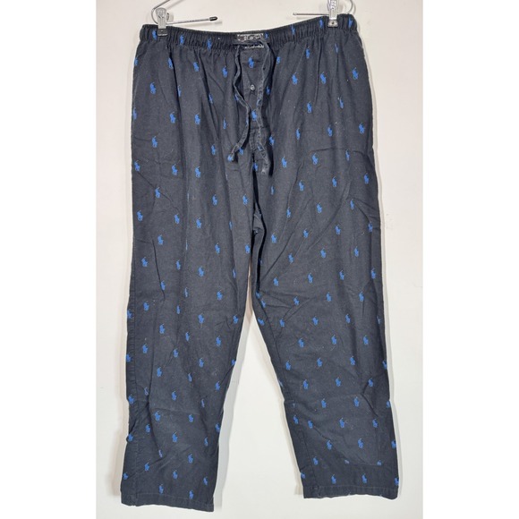 Polo Ralph Lauren Other - Polo Ralph Lauren All Over Pony Logo Flannel Pajama‎ Pants Size L Lounge Relax